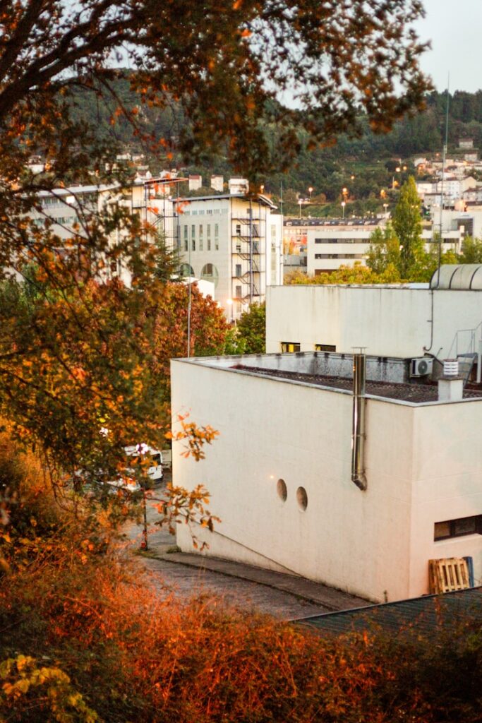 white concrete building near green trees during daytime